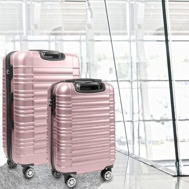 Набір валіз TRVLMORE 3 в 1: велика, середня, маленька, сірий колір, з жорсткою обшивкою, 55x40x20 см (Handgepäck)