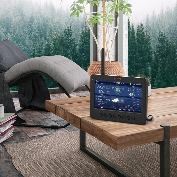 Метеостанція VEVOR Profi 7-в-1 з Wi-Fi та сонячною батареєю, 7.5