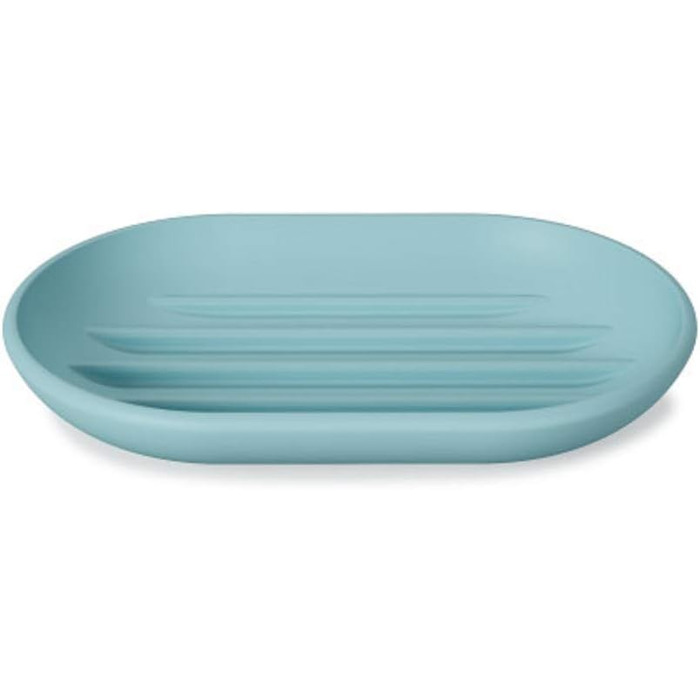 Стильна мильниця овальної форми Umbra Touch з м'яким покриттям для ванної кімнати та кухні, білий колір, 14 x 9 x 2 см