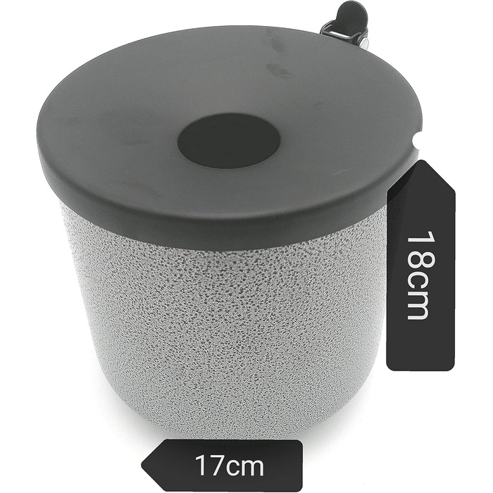 Outdoor ashtray, large, robust, made of hardened steel, wall-mounted, 2 l