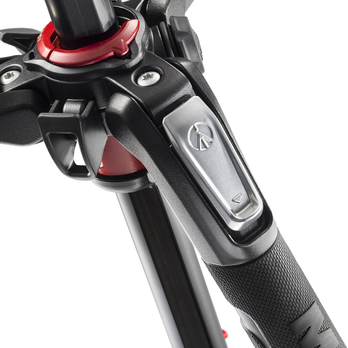 Штатив Manfrotto MT190XPRO4 з кутовою центральною колоною - 4-секційний штатив для DSLR та бездзеркальних камер, чорний/антрацитовий алюміній