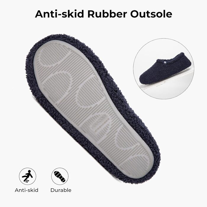 В'язані домашні тапочки VeraCosy з піною пам'яті та флісовою підкладкою (42/43 EU, темно-синій)