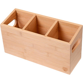 GRÄWE Bamboo Cutlery Holder with 3 Compartments