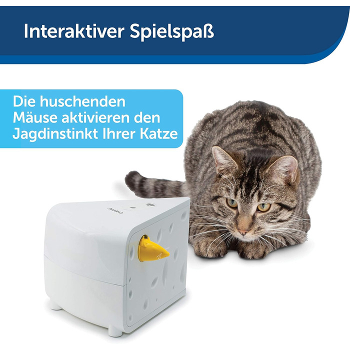 PetSafe Cheese Cat Toy, Interactive Enrichment Toy with Timer, ‎3 AA Batteries Required