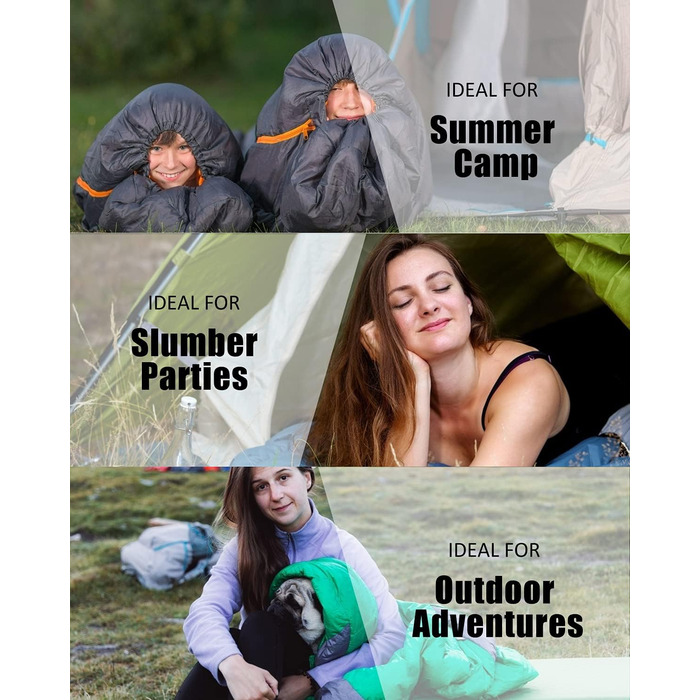 Lightweight Waterproof Sleeping Bag for Adults - Cold Weather Camping & Hiking | Compression Bag Included