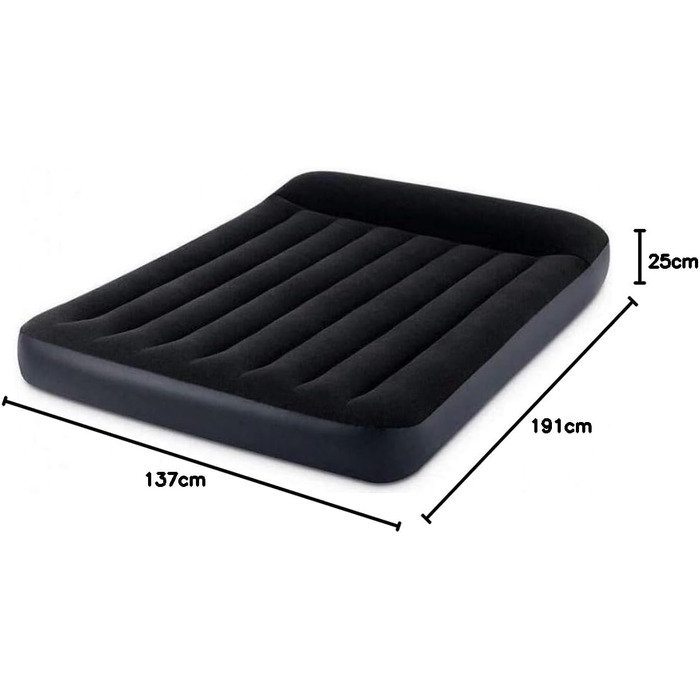 Надувне ліжко Intex Durabeam Piazza e Mezza, 137x110 см, чорне