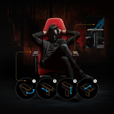 Ігрове крісло Diablo Chairs X.EYE PRIME, тканина, чорно-червоне