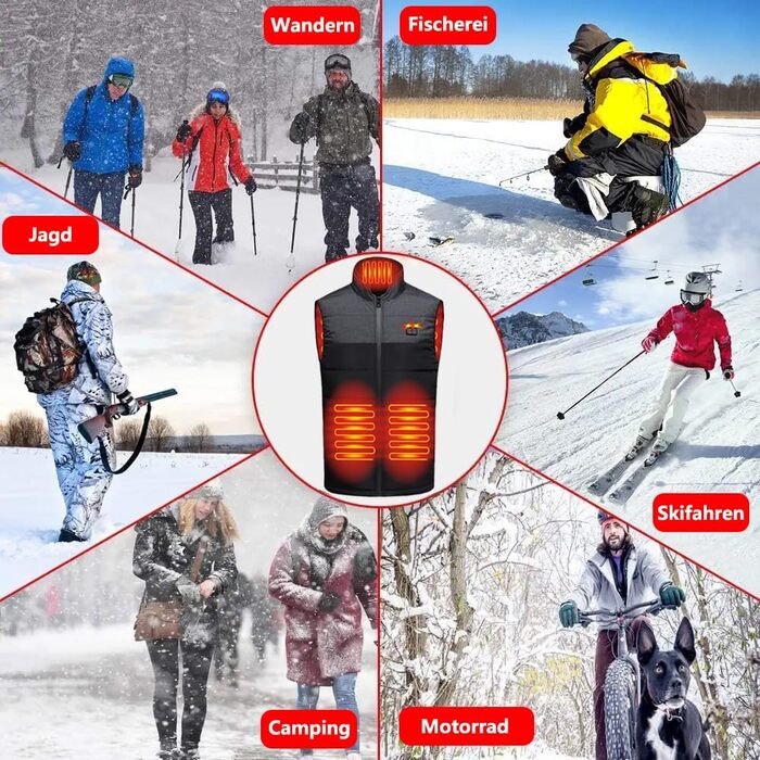 Обогревна жилетка з Powerbank L, чоловіча/жіноча, жилетка з підігрівом, тепла куртка з акумулятором