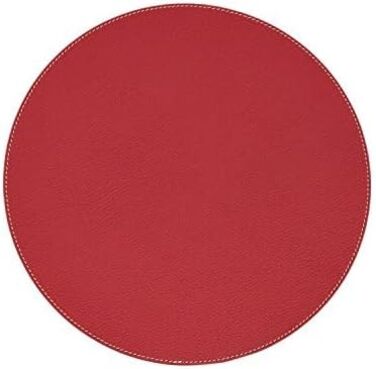 Nikalaz Placemats and Coasters made of Recycled Leather, Table Sets, 2 Piece Table Mats, Placemats 33 cm (Crocodile Embossing) (Christmas Red)