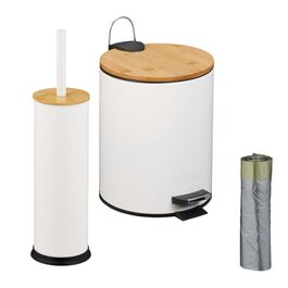 Relaxdays 2-Piece Bathroom Set with Waste Bin & Toilet Brush