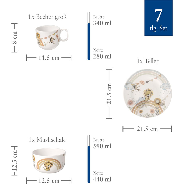 Дитячий набір столових приборів Villeroy & Boch Boho Kids (4 шт.) - нержавіюча сталь, сріблястий/платиновий, придатний для миття в посудомийній машині