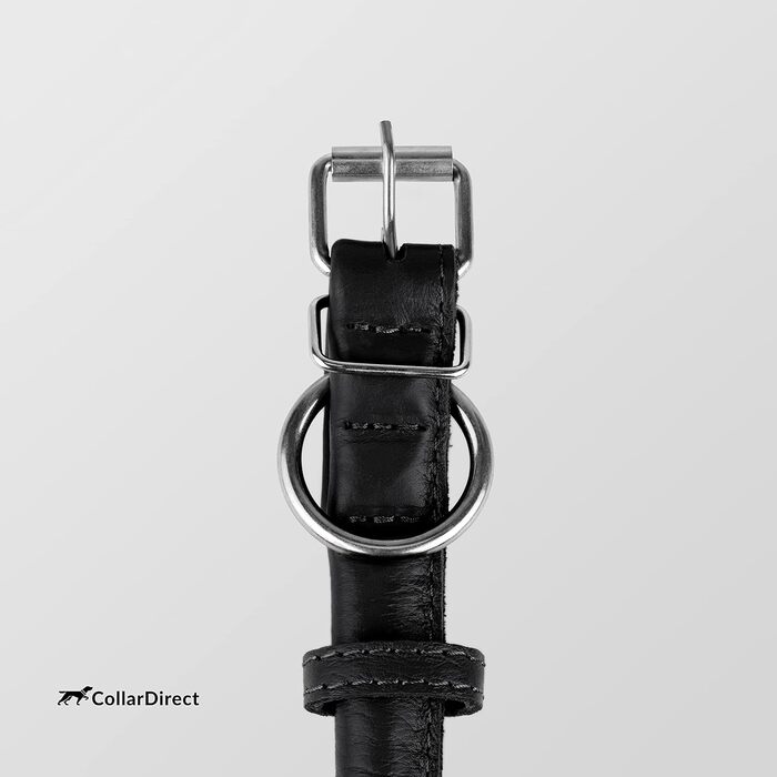 Нашийник для собак CollarDirect з м'якої шкіри, круглий, рулонований, ручної роботи, справжня шкіра, для цуценят, маленьких та великих собак, котів, чорний, рожевий, червоний, фіолетовий, синій, 35-40 см