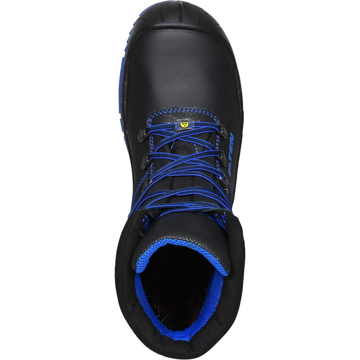 Черевики безпеки ELTEN Alessio Mid ESD S3S, шкіряні, з металевим носком, легкі, міцні, чоловічі та жіночі, 50 EU, чорно-синій