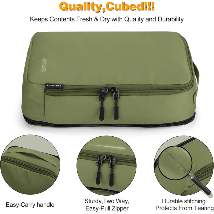 Органайзер для валізи: набір з 8 шт. (білий, хакі) - Packing Cubes для подорожей