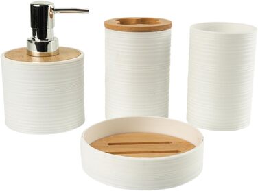 Набір аксесуарів для ванної кімнати на 4 предмети: дозатор для мила, тримач для зубних щіток, зелений