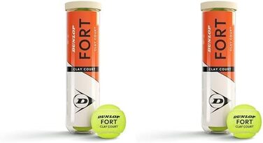 Dunlop Fort Clay Court Tennis Balls - Premium Quality for Clay Courts (3x4 Balls)
