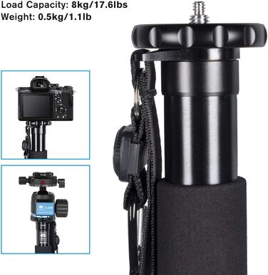 SIRUI AM-326M: Легкий карбоновий монопод - штатив 6 секцій, вантажопідйомність 10 кг