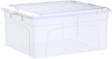 Набір 6 прозорих пластикових боксів з кришкою 5 л, BPA-free, з кліпсами, для зберігання та організації, 34x19x11 см, штабельовані