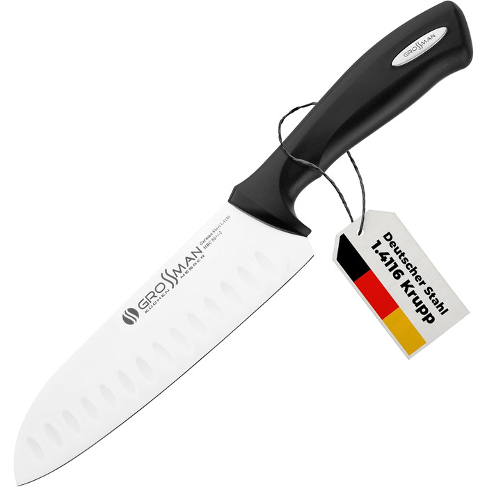Ніж кухонний Grossman 110EP Santoku, 29 см, сталь, ергономічна ручка