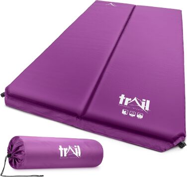 Саморозкладаючий килимок для кемпінгу/матрац для двох осіб, 5 см, фіолетовий