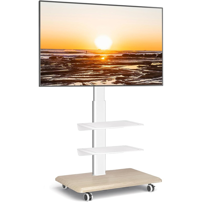 Підставка для телевізора RFIVER на коліщатках, поворотна, для телевізорів 26-65 дюймів, регульована по висоті, до 35 кг, VESA 400x400 мм