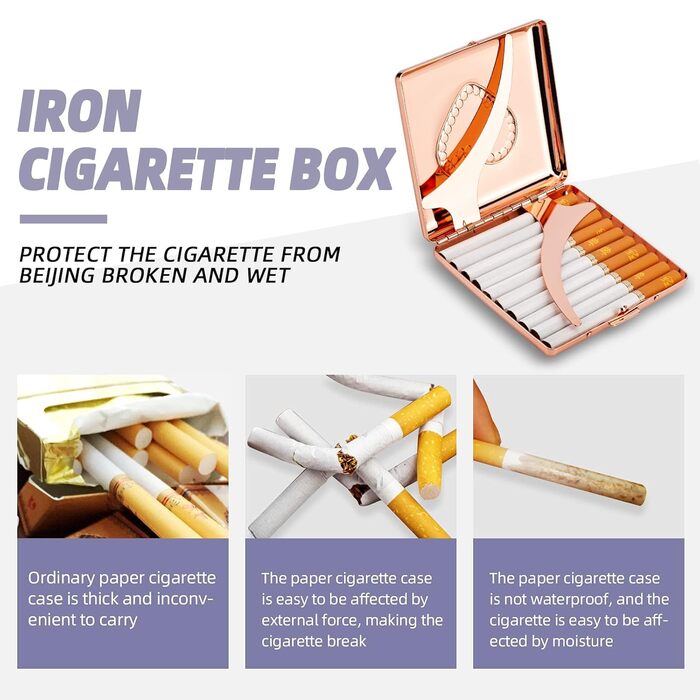 Металеве цукерничне пенал у формі серця Rosegold для 20 сигарет, 85's, подарунок на день народження/Новий рік