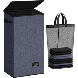 SOLEDI 100L Laundry Basket, Laundry Hamper with Lid and Laundry Bag - Large Laundry Sorter for Bathroom, Bedroom, Laundry Room, Children's Room