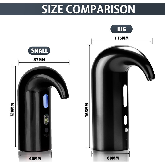 Electric Wine Aerator Dispenser, Electric Smart Decanter with Rechargeable USB Port, Electric Wine Decanter and Wine Dispenser Pourer, Wine Gift for Mother and Wife (Black01)