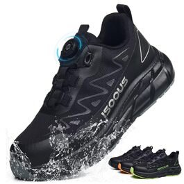 Черевики робочі чоловічі ISOOUS S3S, водонепроникні, ESD, з неслизькою підошвою, зручні, зі сталевим підноском, 43 EU, чорний/сірий