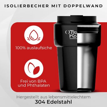 Термокружка 350 мл з кришкою, що не протікає, з нержавіючої сталі для гарячих та холодних напоїв (кава, чай)