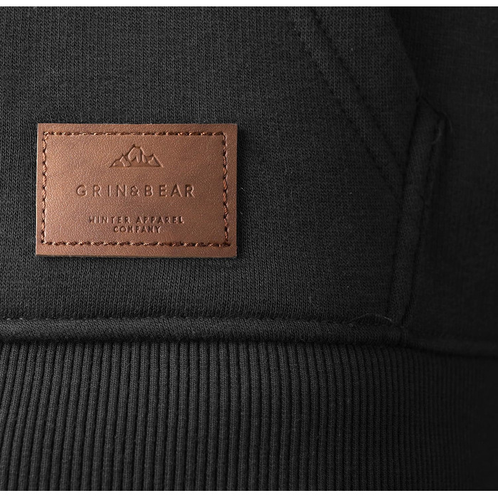 Чоловіча толстовка з капюшоном Grin&Bear | З флісовою підкладкою | GEC490 L Чорний