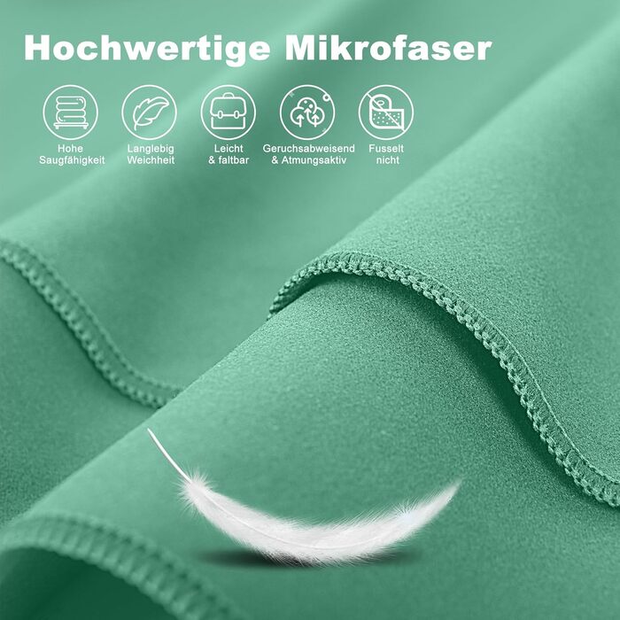 HiiPeak Рушник з мікрофібри: компактний, легкий, швидковисихаючий (180 x 90 см, блакитний)