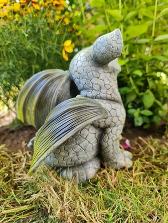 Kremers Treasure Chest Garden Figure Dragon Child Scratching Its Ear, Dragon Gargoyle Figure Garden