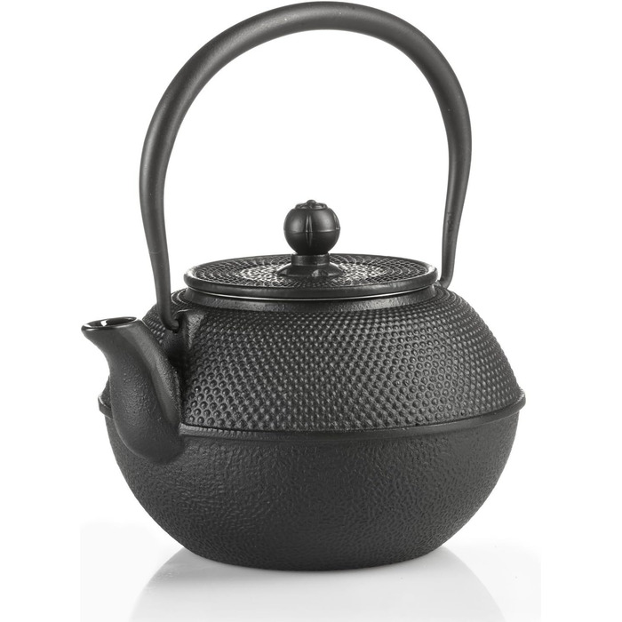 Asian cast iron teapot. Traditional iron teapot.