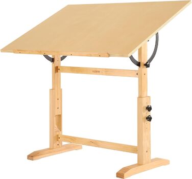 Adjustable Wooden Art Drawing Table - 76x107cm - Viswin Studio Easel for Painting & Drawing