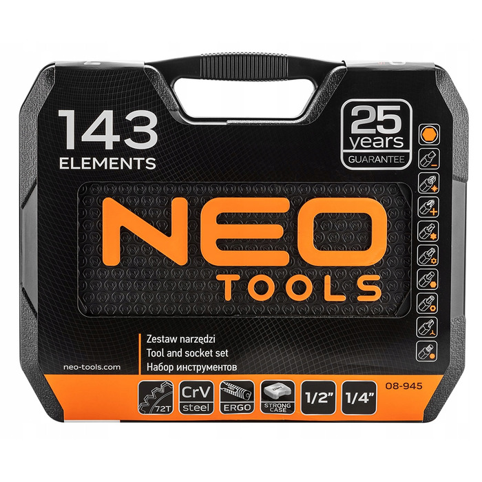 Набір інструментів NEO TOOLS, 143 предмети, 08-945