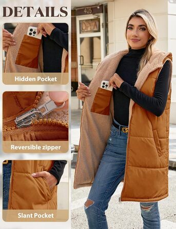 Жіноча тепла в'язана куртка з капюшоном Tuopuda, флісова підкладка, зимова куртка з капюшоном, тепла зимова куртка, повсякденна куртка з капюшоном, термо комір, блискавка, осінь/зима (світло-коричнева, S)