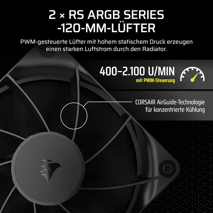 Система водяного охолодження Corsair Nautilus 360 RS для CPU - 240 мм, 3 вентилятори, чорний (без RGB)