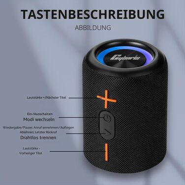 CYBORIS 2 Портативна Bluetooth колонка, водонепроникна, 20 Вт, 24 год, True Wireless