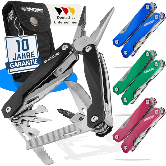 Мультитул Aventus® 21 функція: ніж, плоскогубці, викрутка, сталь. Мультиінструмент для чоловіків, чорний