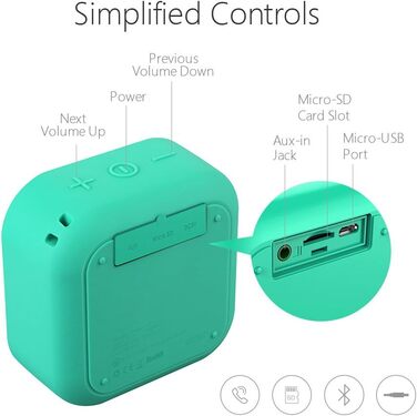 MIFA A1 Mini Bluetooth колонка, TWS, 15 год, IP56, чорний (A1-Grün)
