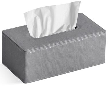 Коробка для серветок Kosmetiktücherbox, 25x13.5x13.5 см, PU-шкіра, сірий льон