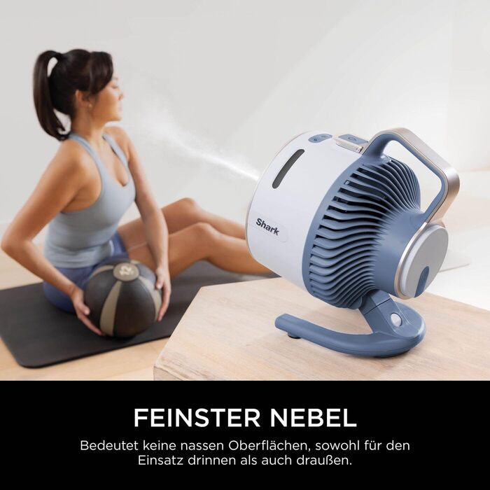 Вентилятор Shark FlexBreeze HydroGo – портативний, тихий, з 5 швидкостями, для дому та вулиці, FA050EU (Gletscher)