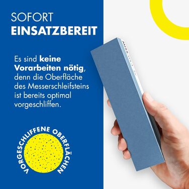 Точило для ножів Zische Missarka Blue - професійне з каменю з корунду, 200x60x25 мм, 2 зернистості FEPA 500/1200