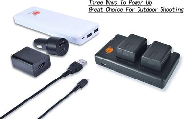 Запасний акумулятор VW-VBK180 (2 шт.) з двоканальною зарядкою для Panasonic SDR-H100, H101, H85 та інших моделей