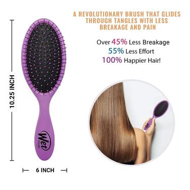 Wet Brush Original Detangler – щітка для волосся з м'якими щетинками IntelliFlex, розпушувач для всіх типів волосся, 2 шт. (рожевий та фіолетовий)