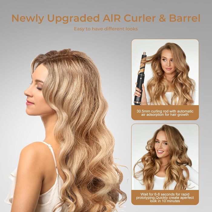 Набір для укладки волосся Souvik: щітка-фен, плойка, об'єм, сушка. Чорний