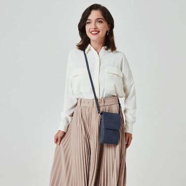 Сумка-клатч BOSTANTEN для телефону через плече, сіра (A-08-blau) з PU шкіри для жінок, гаманець-органайзер