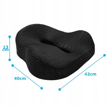 Ортопедична подушка для сидіння Medi Sleep, чорна, з ефектом пам'яті (Memory Foam), розмір M