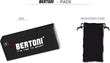 Мотоокуляри Bertoni з ударостійкими та антизапотівними лінзами, регульована гумка, модель AF112, чорна рамка, помаранчева лінза, для шолома